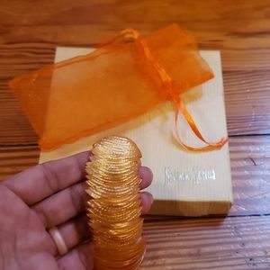 NEW Bracelet orange white pearl, textured